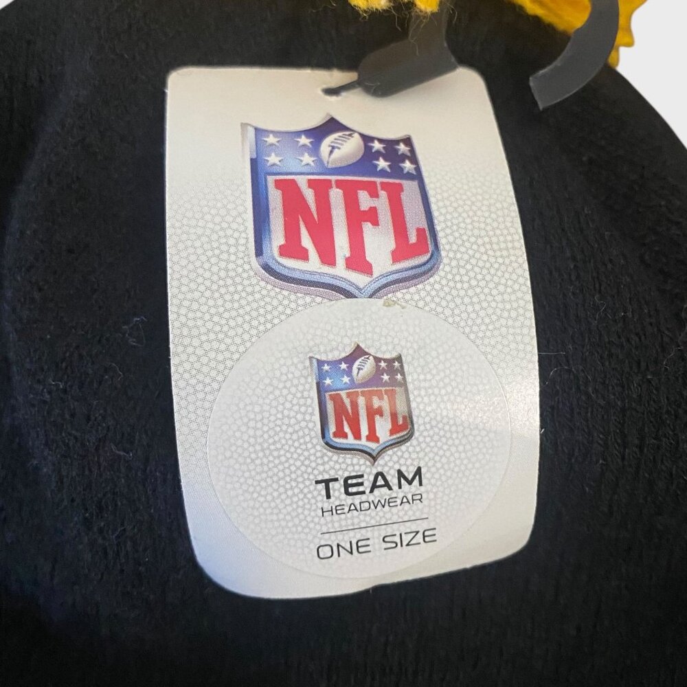 NFL Apparel Pittsburg Steelers Football Hat Pom Beanie Black & Gold One Size New - Picture 5 of 7